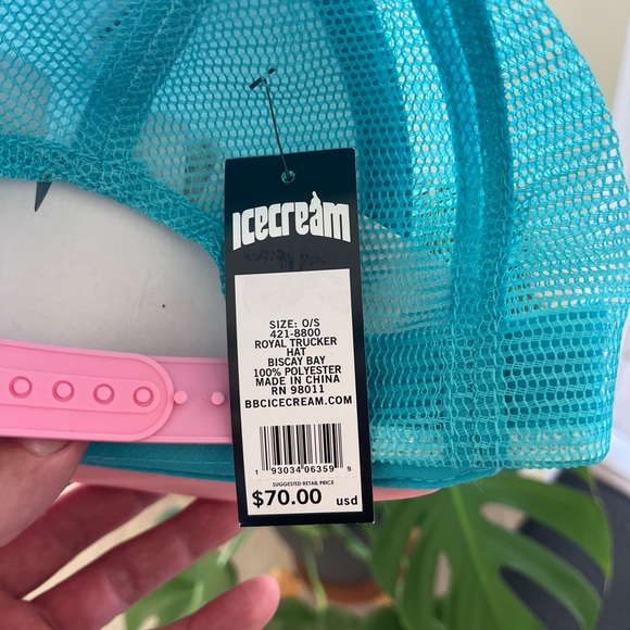 ICECREAM 🍦Royal Trucker Biscay Bay hat NWT teal / pink colorway minty fresh 🍭 - Picture 6 of 9